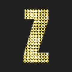 Vector gold glitter or sequins letter - Z.