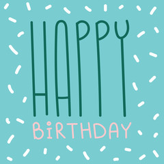 Happy birthday greeting card celebration postcard template