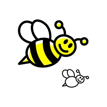 honey bee logo simple & line art