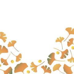 Fototapeta premium Ginkgo leaves illustration on white background