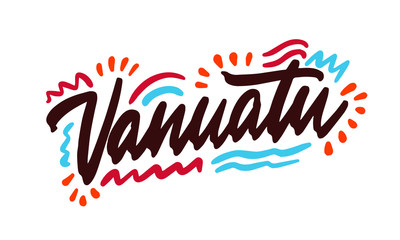 Vanuatu handwritten Republic name. Modern Calligraphy Hand Lettering for Printing,background ,logo, for posters, invitations, cards, etc. Typography vector.