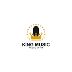 King Music, Podcast logo template design vector