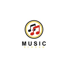 Fototapeta premium Music Video, Media Player app button icon logo design