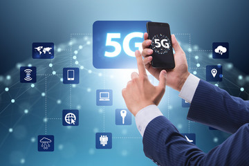 5G mobile technology concept - high internet speed