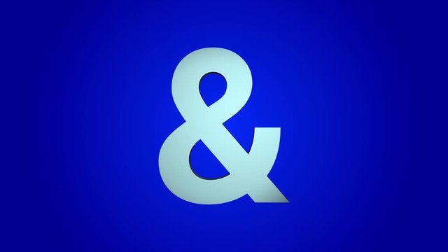 ampersand & symbol  spinning 3d object 