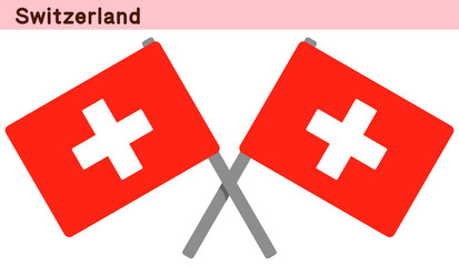 Obraz premium 交差したスイスの国旗