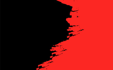 Abstract background grunge texture. Brush shape paint ink color black and red