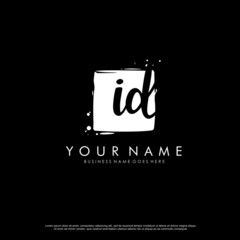 I D IDinitial square logo template vector