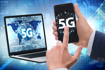 5G mobile technology concept - high internet speed