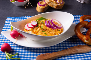 The perfect Bavarian obazda with radishes and onions
