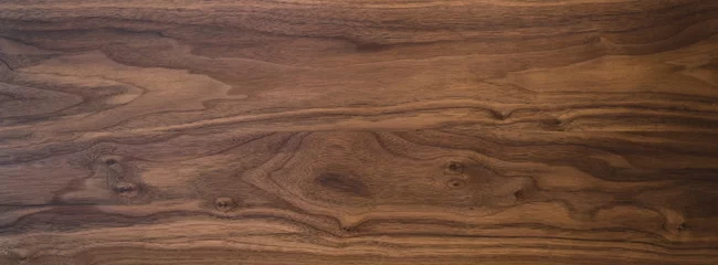 Tuinposter Zwarte walnoot houtstructuur van twee planken olie afgewerkt © GCapture