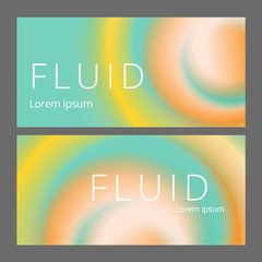 Modern abstract horisontal banners set. Cool gradient shapes composition. Futuristic design.
