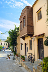 Fototapeta premium Tourist street near the house with a balcony