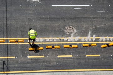 construction worker on the road