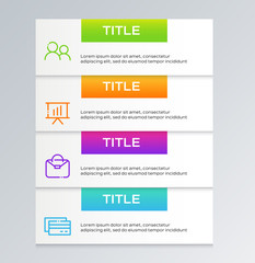 Business Infographic template with 4 options steps