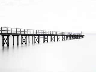 Peel and stick wall murals Black and white Jetty or Pier Black and White Long Exposure