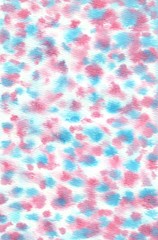 white pink-blue background with spots painted by watercolor paints