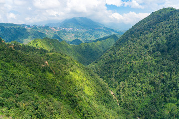 Panoramic view of mountain tops in Vietnam