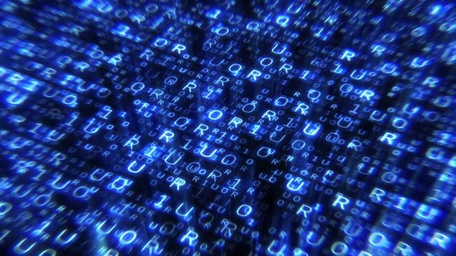 Big data digital code. Futuristic information technology concept.
