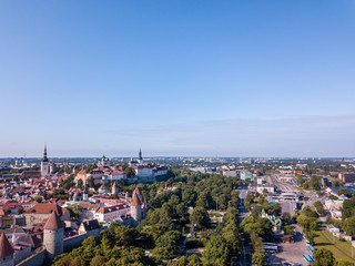 Obraz premium Aerial view of Tallinn at sunset, Estonia.