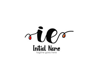 I E IE Initial brush color logo template vetor