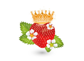 Erdbeere mit goldener Krone