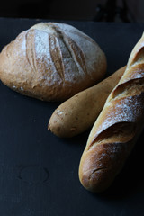 Bread, French baguette, whole wheat