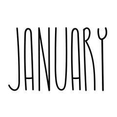 Seasonal calendar typography template text lettering month