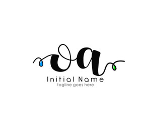 O A OA Initial brush color logo template vetor