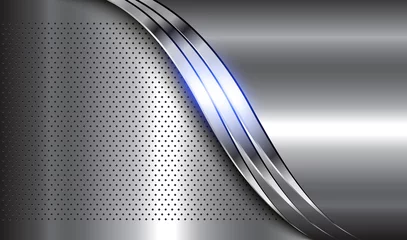 Foto op Plexiglas Silver metal background, elegant shiny metallic  plate. © Cobalt