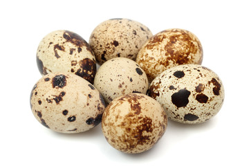 quail eggs isolated on white background