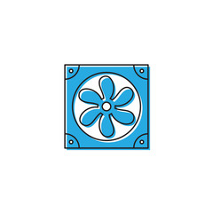 Computer cooler vector icon symbol isolated on white background
