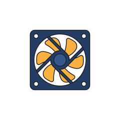 Computer cooler vector icon symbol isolated on white background