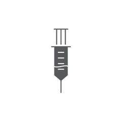 Medical syringe vector icon symbol isolated on white background