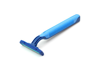 blue razor isolated on white background