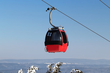 Cable Car in Winter. Beskids, Poland. © ffolas