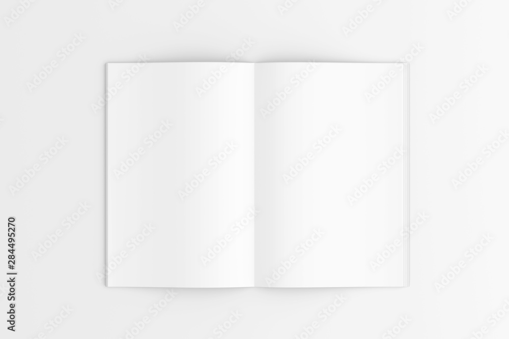 Aufkleber mock up of an open magazine - 3d rendering