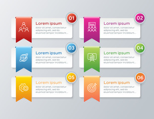 Vector illustration infographics 6 options. Template for business or presentation
