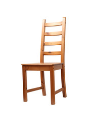 Wooden chair. Isolated with clipping path.