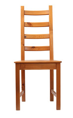 Wooden chair. Isolated with clipping path.