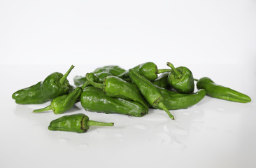 green peppers isolated on white background