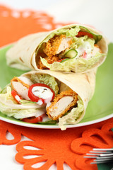Tortilla with Chicken Nuggets