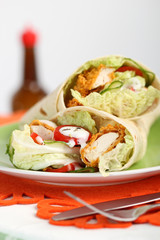 Tortilla with Chicken Nuggets