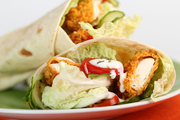 Tortilla with Chicken Nuggets