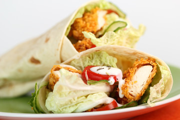 Tortilla with Chicken Nuggets