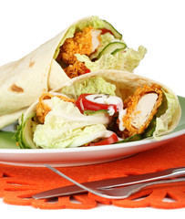 Tortilla with Chicken Nuggets