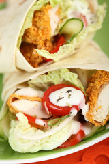 Tortilla with Chicken Nuggets