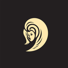 Logo woman silhouette, head, face logo isolated. Use for beauty salon, spa, cosmetics design, etc 