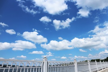 Bridge and bright blue sky