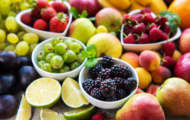 Fresh summer fruits and berries